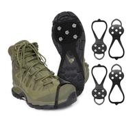 Riisoyu 2 Paires Crampons avec 5 Dents, Protection Antiglisse Véritables Pointes en Acier Inoxydable et TPR Durable Poids léger pour Randonnée Pêche Marche Alpinisme Crampon pour Chaussures en Hiver