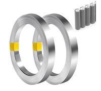 Riisoyu 2 Pcs Bande Nickel, 0.15mm x 8mm x 10m Plaque Nickel Bande Pur Ruban Nickel Bande D'acier Revêtue de Nickel pour Souder par Points Braser Connecter des Batteries 18650