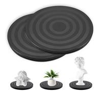 Riisoyu 2 PCS Plateau Tournant Universel, 20x1.2cm Manuel Rotatif 360°Rond Supporte 100 kg Robuste et Multifonction avec Roulements à Billes en Acier Idéal pour TV Enceintes Ecrans Modelisme