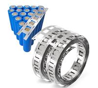 Riisoyu 2 Pièces 5m Bande Nickel, 2P Bande Plaquée de Nickel en Acier Batterie 18650 Nickel Ruban Soudage Pure Soudure de Nickel Espacement de 20.2mm Ruban en Nickel par Brasage d'Alimentation Mobile