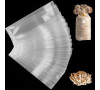 Riisoyu 20 Pièces Sacs de Culture de Champignons, 18 x 35 cm Sacs de Culture Mushroom Spawn avec Filtre de 0,2 Micron Sac de Croissance Durable kit de Culture pour Champignons, Céréales