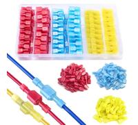 Riisoyu 200pcs Mâle/Femelle Connecteur Terminaux Fil, Connecteur de Fil Entièrement Isolé Branchement Rapide Borne à Sertir Nylon Rapide Câblage Débranche Bêche Bornes Set