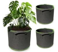 Riisoyu 3 Pièces 20L Sac de Plantation, Sacs à Plantes de Tomate Grande Capacité Sacs de Culture de Légumes avec Poignées Pots de Fleurs de Pommes de Terre en Tissu Non Tissé Respirants Fraises