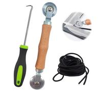 Riisoyu 3 Pièces Outil de Roulement D'écran Bois, Rouleau à Cannelureet D'extracteur de Fenêtre Crochet Moustiquaire de Fenetre avec 15m Corde en Caoutchouc pour l'installation d'écrans