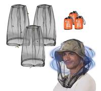 Riisoyu 3 Pièces Tête de Moustique Net, Filet de Tête Anti-moustiques avec Sac de Transport Filet de Protection Contre Les moustiques pour Protection du Visage, Randonnée, Pêche en Plein Air(Noir)
