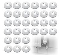 Riisoyu 30 Pièces Colliers de Tuyau de Radiateu, Couvercle Solide Pipe Plastique Décoration Blanc Cache Tuyaux Plomberie Rosace de Radiateur pour Tuyau de Chauffage D'eau 20mm