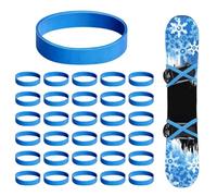 Riisoyu 30pcs Dispositifs De Retenue De Frein De Ski, Élastiques Caoutchouc Bandes de Frein Extérieur Accessoire de Ski d'hiver pour Le Réglage Et L'entretien Snowboard Pendant Le Fartage