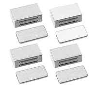 Riisoyu 4 Pièces Aimant Porte Placard Adhesif Puissant, Aimants Serrure Loqueteau Magnetique Loqueteaux Magnetique en Acier Inoxydable Aimant Meuble Fermeture Sans Perçage Loquet D'armoire Magnétiques