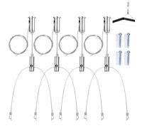 Riisoyu 4 Pièces Câble en Acier Inoxydable, 1.5mm x 1m Acier Inoxydable à Suspendre Kit avec Fil de Suspension Réglable Maximale 20 kg Kit de Suspension en Y pour Panneau LED Plafonnier