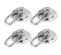 Riisoyu 4 Pièces Crochets magnétiques, 36mm Aimant Puissant Neodyme Crochet avec Crochet à Mousqueton Amovible 40KG Mousqueton Magnétique Extra Fort pour Frigo Cuisines Grill Bureau Bourses