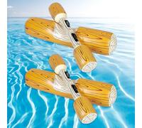 Riisoyu 4 Pièces Ensemble Flottant Gonflable Jouets, Bouée Gonflable Jeu de Combat avec 2 Pagaies Bataille Bûche Piscine Radeaux Enfants Adultes Pool Party Bouée Piscine Canoë pour Adultes et Enfants