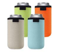 Riisoyu 4x 16oz Manchons Isolants Refroidisseur Canette, Canette en Néoprène Antidérapant Porte-boisson refroidisseur de canettes Antidérapants Réutilisables pour canettes de Bière
