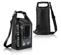 Riisoyu 5 L Sac étanche, IPX6 Dry Bag Noir SacÉtanche Nautique Sac étanche Flottant pour Longue bandoulière réglable pour Navigation Plaisance, Kayak, Natation, Randonnée, Camping, Rafting, Pêche