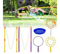Riisoyu 6 Pièces Baguette à Bulles, Jouet de Bulles de Savon Kit de Baguettes à Bulles géantes pour activités de Plein air, Mariage, Fête D'été de Voyage Enfants Baguette à Bulles Ensemble
