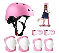 Riisoyu 7 Pcs Sets de Protection Rollers , Equipement de Protection Enfant Ensemble Genouillères Coudières protège-Poignets avec Casque Vélo Enfant Réglable pour Skateboard Cyclisme Garcon Fille