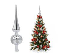 Riisoyu Arbre De Noël Topper Brillant en Plastique, Embouts d'arbre De Noël Décorations Ornements Topper Vintage Verre Accessoires de décorati De Noël Maison Vacances Fête Décor