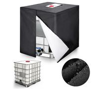Riisoyu Bâche de Réservoir D'eau, Bâche Couverture Réservoir IBC Film Anti-UV étanche Citerne Eau Pluie Avec Fermeture éclair Anti-Poussière Anti-Plui pour Réservoir IBC 1000 L (120 x 100 x 116 cm )