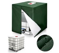 Riisoyu Bâche de Réservoir D'eau, Bâche Couverture Réservoir IBC Film Anti-UV étanche Citerne Eau Pluie Avec Fermeture éclair Anti-Poussière Anti-Plui pour Réservoir IBC 1000 L, Vert