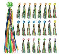 Riisoyu Balles Rebondissantes pour Enfants, 24 Pièces Caoutchouc Rebondissantes Balles Mini Balle rebondissante avec ruban coloré Caoutchouc Balles Colorées pour célébration de festival décor