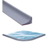 Riisoyu Bande d'étanchéité en Silicone, 1.5M Grise Joint Porte Douche Seuil de Douche Barrière d'eau Barriere de Douche Silicone barrière étanche pour Salle de Bain pour Baignoire, comptoir, Cuisine
