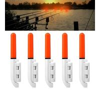 Riisoyu Bâtons Lumineux de Pêche, Lot de 5 LED Cloches de pêche bâtons Lumineux de pêche détecteur de Touche Bâtons Lumineux étanches avec Boucle pour la pêche en mer et la pêche de Nuit, Rouge