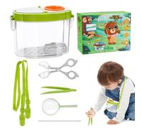 Riisoyu Boîte d'Observation des Insectes, Ensemble Explorateur Extérieur Jouets Apprendre Les Jouets Boîte loupe à Insecte Jouets de Biologie Educatifs, Vert