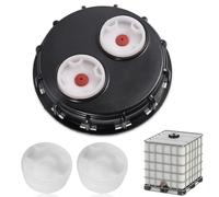 Riisoyu Bouchon de réservoir IBC, couvercle de réservoir IBC, 163 mm, protection respiratoire ventilée, avec capuchon de rechange de 5 cm, pour réservoir d'eau de pluie de 1000 l, valve de réservoir