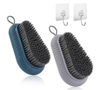 Riisoyu Brosse à Ongles Robuste, Lot de 2 Brosse à Récurer Les Ongles 2 Crochets adhésifs attachés Brosse De Nettoyage des Ongles pour Nettoyer la Saleté la Crasse et la Graisse
