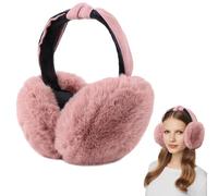 Riisoyu Cache-oreilles en Peluche, Cache Fausse Fourrure Oreilles Doux Cache Oreilles Réglables Femme Filles Cache Oreilles Chauds Jolis d'Extérieur pour le Cyclisme en la Course(Rose)