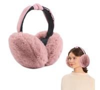 Riisoyu Cache-oreilles en Peluche Pliable, Cache-oreilles en Peluche Unisexe Chauffe-oreilles Hiver Chaud Doux Réglables Cache Oreilles Chauds Pour l'extérieur homme e Dames Cadeau L'hiver, Rose