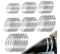 Riisoyu Collier De Serrage Inox, 70-150 mm Lot de 42 Colliers de Serrage Réglables en Acier Inoxydable Collier Serrage Métallique pour Tuyaux D'eau, Plomberie, Applications Automobiles
