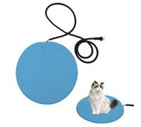 Riisoyu Coussin chauffant pour animaux de compagnie, 38 x 38 cm, à température constante, rond, étanche, pour petits chats et chiens âgés, doux, avec enroulement de tuyau anti-bite, câble chauffant