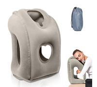 Riisoyu Coussin de Voyage Gonflable, Coussin de Voyage avec Support d'appui-tête Gonflable Portable Oreiller de Voyage Gonflable pour Les Avions, Les Trains, Les Voitures et la Sieste au Bureau, Gris