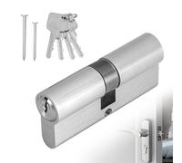 Riisoyu Cylindre de serrure, 40/40mm Cylindre en laiton Euro Avec 4 clés serrure de porte intérieure anti-crochetage anti-choc Cylindre de Serrure Débrayable