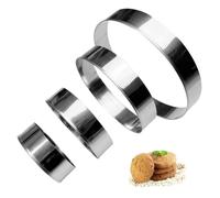 Riisoyu Emporte Piece Rond, Lot de 4 Emporte-pièces en Acier Inoxydable Diamètre 7,5/9,5/12/15 cm 2cm Haut Cercle a Patisserie pour Pâtisserie Gâteau Fondant Feuilletée Biscuit et Tartelettes
