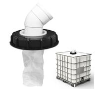 Riisoyu Filtre à Couvercle IBC, 163mm Accessoires de Réservoir IBC avec Coude DN 75 45° Filtre à Eau de Pluie en Nylon avec Filtre Lavable pour Réservoir d'eau De Pluie IBC