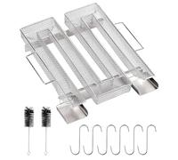 Riisoyu Générateur de Fumée Froide, Fumoir a Froid avec Brosse et Crochet Réutilisables Générateur de Fumée Froide avec Anse Générateur de Fumée en Acier Inoxydable pour Fumoir Barbecue 22,5x22,5x4,5