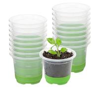 Riisoyu Godets pour Semis, 24 Stück avec Silicone Base et Trous de Drainage Conteneur Repiquage en Plastique Pots de Pépinière Transparent Pots de Démarrage de Semis Réutilisables pour Jeunes Plantes