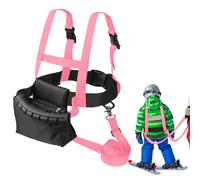 Riisoyu Harnais d'entraînement de Ski, Harnais ski et snowboard pour enfants réglable Ceinture d'épaule Ski avec corde traction arrière et pochette pour Garçon Fille Débutants Accessoires de Ski