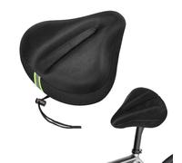 Riisoyu Housse de selle 27 x 24 cm - Large - Housse de selle de vélo souple avec bandes réfléchissantes - En silicone et polyuréthane - Protection de selle pour vélo d'appartement Peloton, VTT