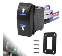 Riisoyu Interrupteur D'Inversion de Polarité Momentané, DC 12V 20A Interrupteur à Bascule à 7 Interrupteur De Lumière De Interrupteur à Clé De Démarrage Du Moteur Bouton d'alimentation à Bascule Noir