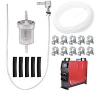 Riisoyu Kit Tuyau de Carburant, Tuyau D'essence Extracteur de Réservoir avec 1 Filtre à Essence 1 tuyau Rechange 2 Conduite de Carburant 6 Colliers de Serrage Chauffage Diesel pour Webasto Eberspacher