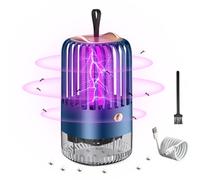 Riisoyu Lampe Anti Moustique Electrique, 2 en 1 Tueur d'Insectes Électrique Lampe 360 ° UV Électrique Anti Moustique Sûr et Efficace pour Intérieur Extérieur Jardin Terrasse Camping, Bleu