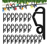 Riisoyu Lot de 120 clips lumineux de Noël en plastique - Mini crochets d'extérieur - Pour éclairage de Noël - Éclairage extérieur - Noir