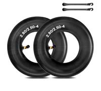 Riisoyu Lot de 2 chambres à air de 2,80/2,50-4 pouces avec tige de valve courbée TR87 - Tuyau intérieur pour tondeuse à gazon, brouette, remorque de jardin, karts