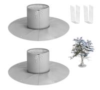 Riisoyu Lot de 2 Protection Palmier Hiver, 30x30cm Antigel Racines d'arbres avec Doublure en Aluminium Fermeture Éclair et Cordon de Serrage Couverture Antigel des Racines Facile à Installer