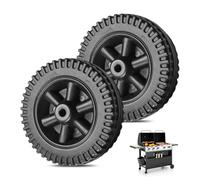 Riisoyu Lot de 2 roues de rechange pour barbecue à gaz - En plastique - Roues de rechange - Multifonctionnelles - Pour barbecue en plein air - Noir