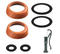 Riisoyu Lot de 2 Sets de Joints en Cuir pour Pompe Type 75 - Manchettes de Piston pour Pompe à Bras et Pompe de Jardin, Kit de Rondelles d'Étanchéité (Marron)
