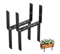 Riisoyu Lot de 2 supports de jardinière en forme de H, Support de jardinière pour parapets et balustrades de Balcon sans perçage réglable dans Les 2 Sens Support de jardinière pour rebord de fenêtre