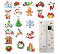 Riisoyu Lot de 20 Aimants de Réfrigérateur de Noël, Aimants de Noël pour Tableau Magnétique pour Réfrigérateur, Bureau, Tableau Blanc, Cuisine, Salle de Classe Tableau Magnétique